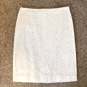 Talbots white eyelet skirt 2 petite 2P